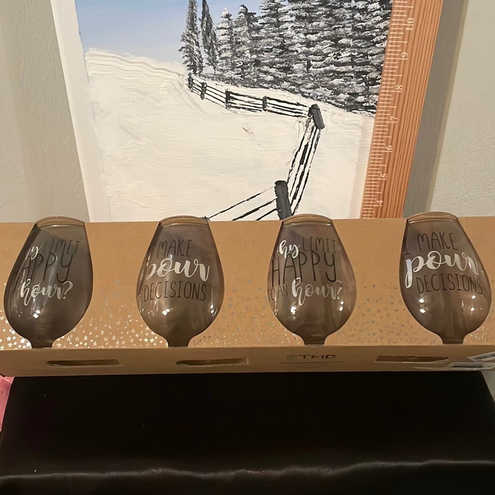 Stainless Wine Glasses Set New